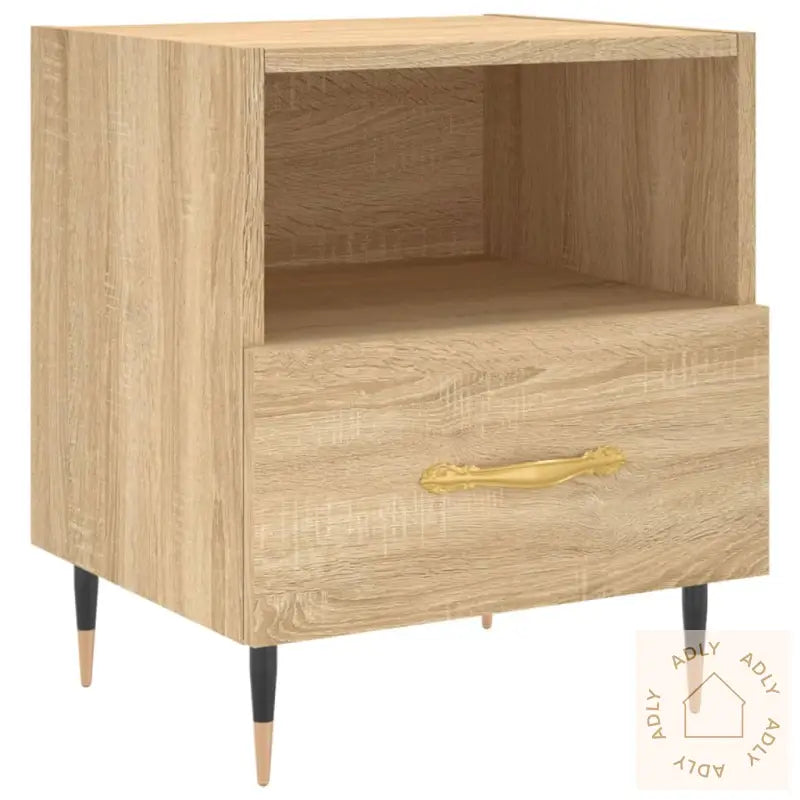 Nattbord 2 Stk Sonoma Eik 40X35X47,5 Cm Konstruert Tre