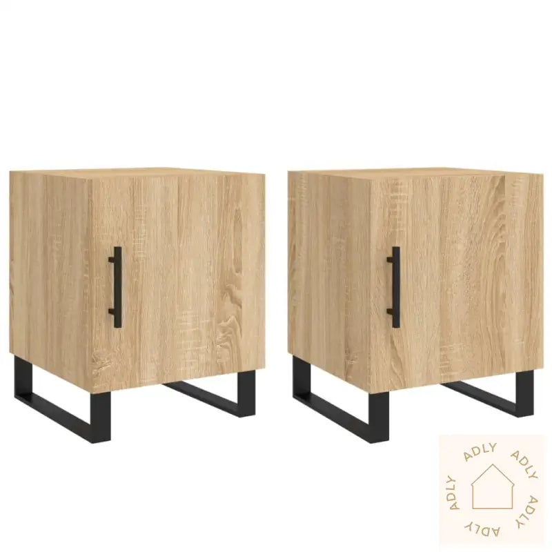Nattbord 2 Stk Sonoma Eik 40X40X50 Cm Konstruert Tre