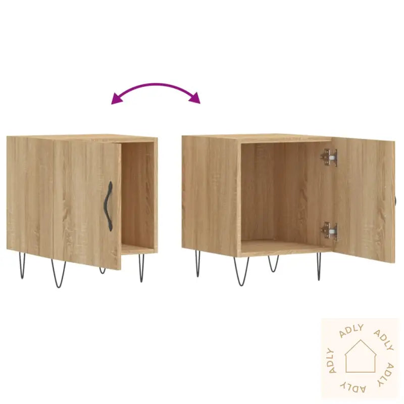 Nattbord Sonoma Eik 40X40X50 Cm Konstruert Tre