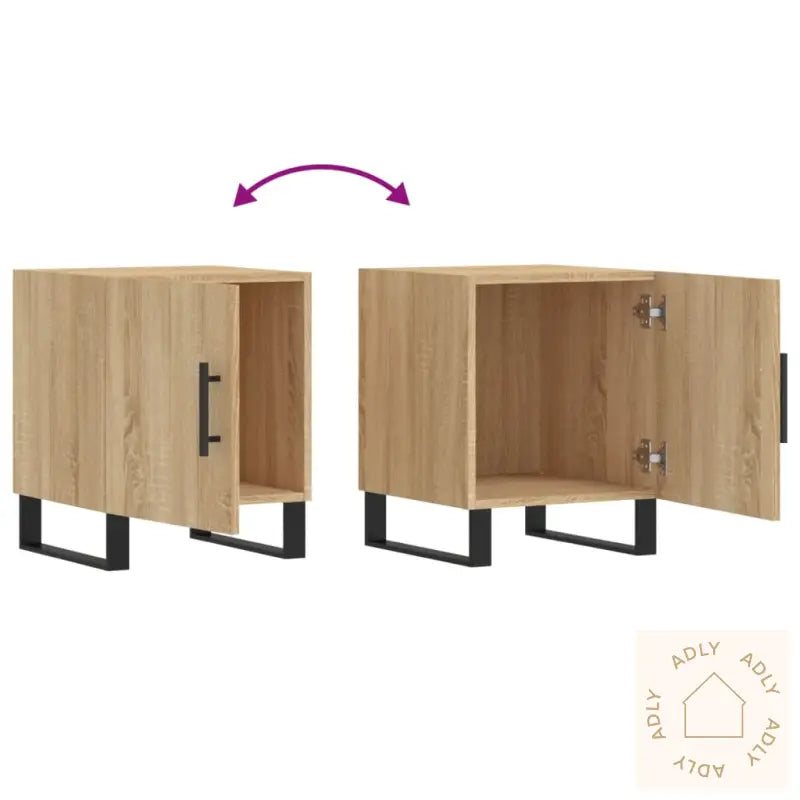 Nattbord 2 Stk Sonoma Eik 40X40X50 Cm Konstruert Tre