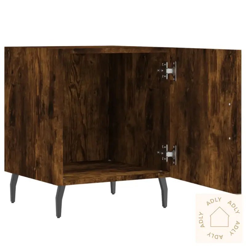 Nattbord 2 Stk Røkt Eik 40X40X50 Cm Konstruert Tre