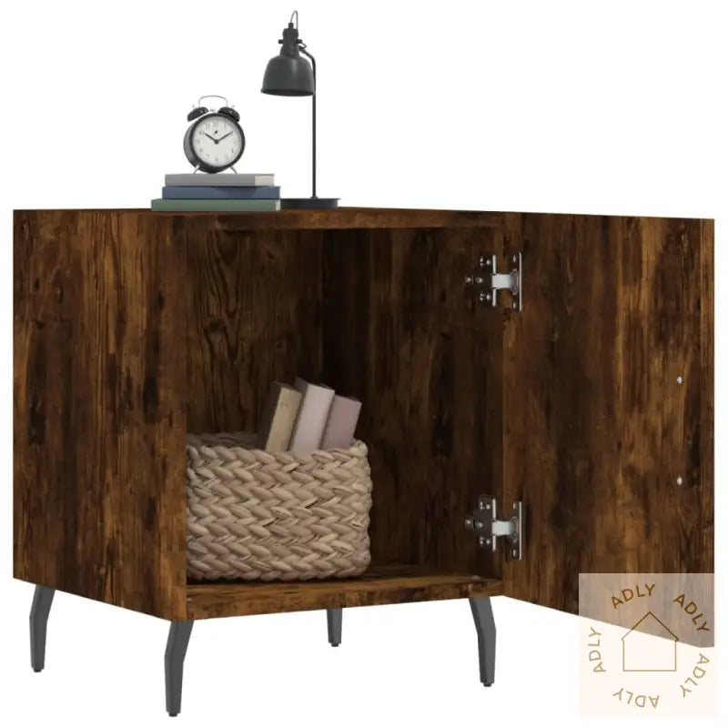 Nattbord 2 Stk Røkt Eik 40X40X50 Cm Konstruert Tre