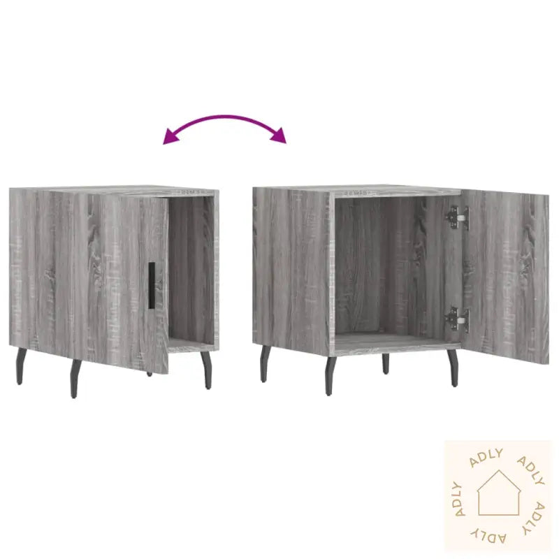 Nattbord Grå Sonoma 40X40X50 Cm Konstruert Tre