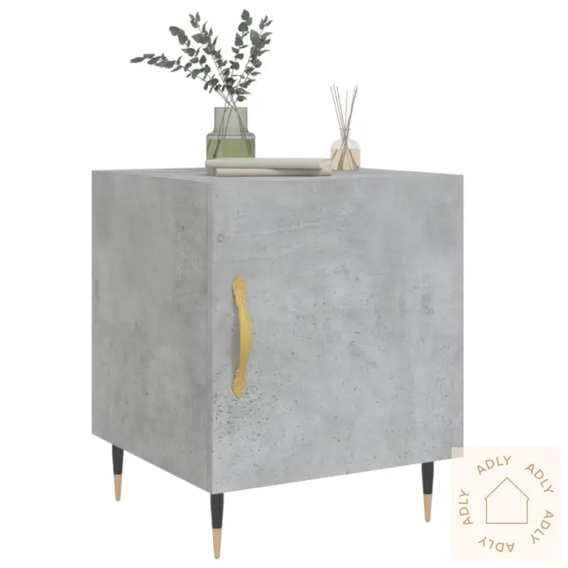 Nattbord 2 Stk Betonggrå 40X40X50 Cm Konstruert Tre