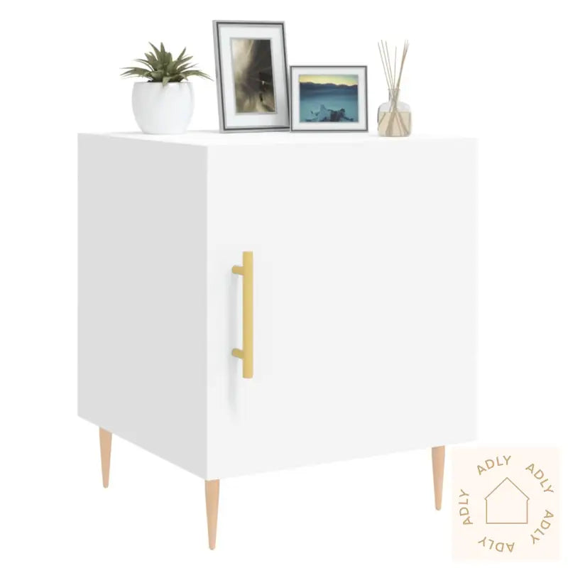 Nattbord 2 Stk Hvit 40X40X50 Cm Konstruert Tre