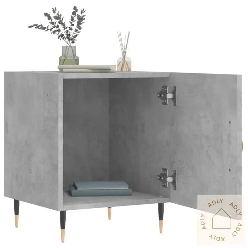 Nattbord 2 Stk Betonggrå 40X40X50 Cm Konstruert Tre