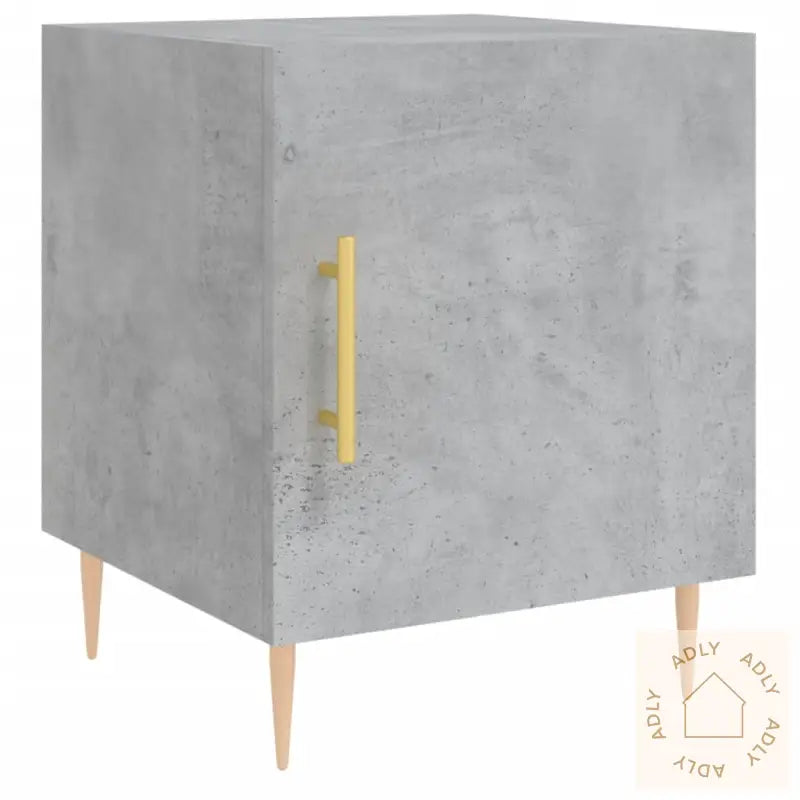 Nattbord 2 Stk Betonggrå 40X40X50 Cm Konstruert Tre