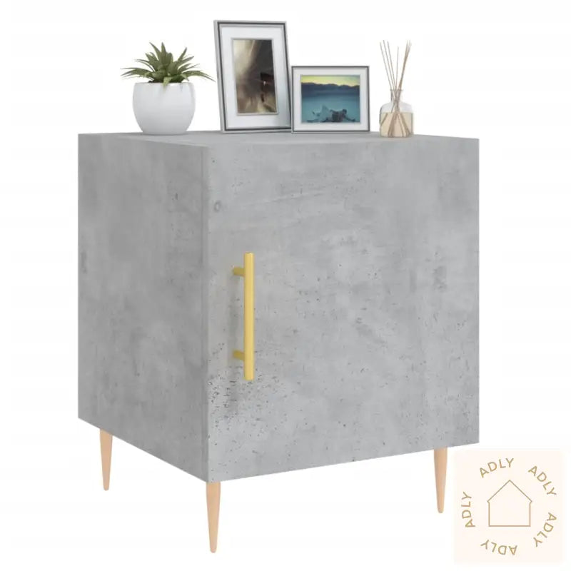 Nattbord 2 Stk Betonggrå 40X40X50 Cm Konstruert Tre