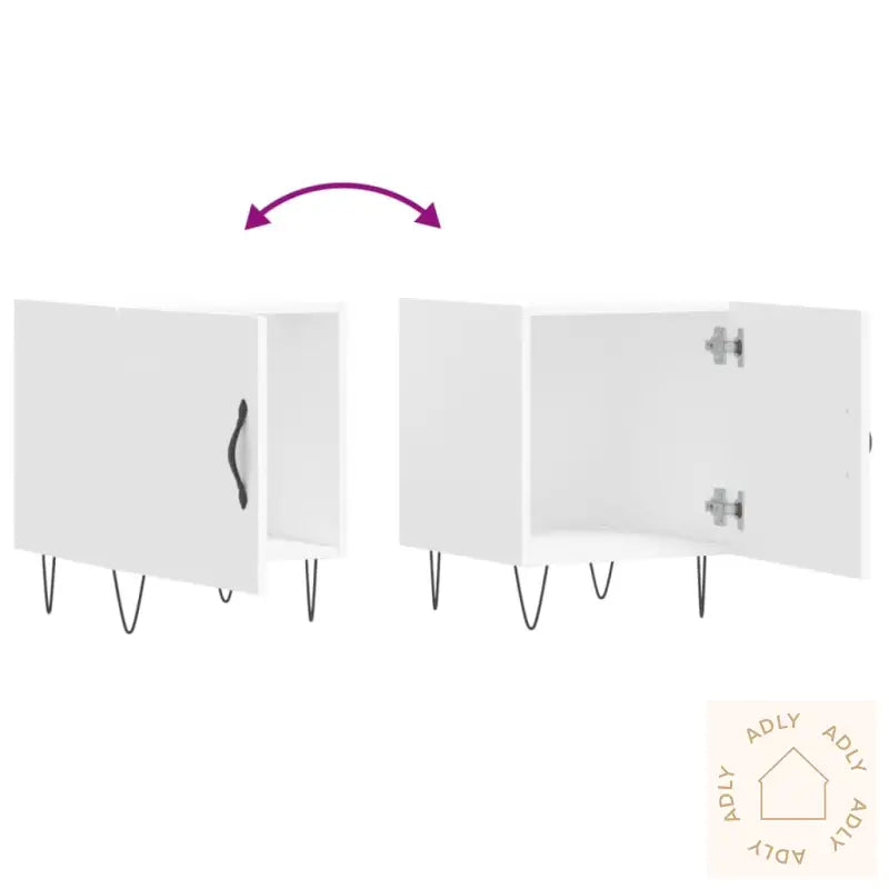 Nattbord Hvit 40X40X50 Cm Konstruert Tre