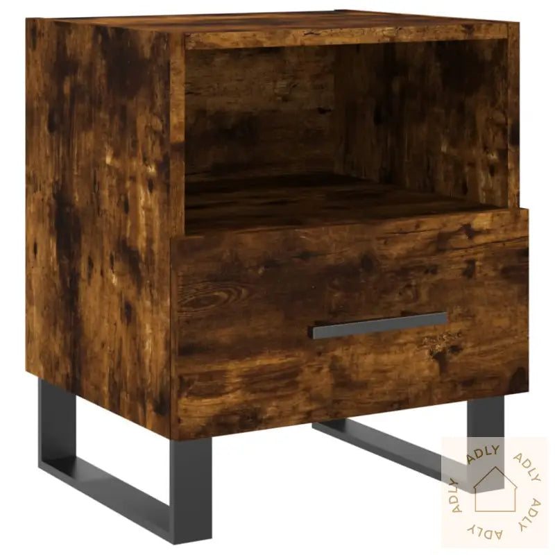 Nattbord Røkt Eik 40X35X47,5 Cm Konstruert Tre