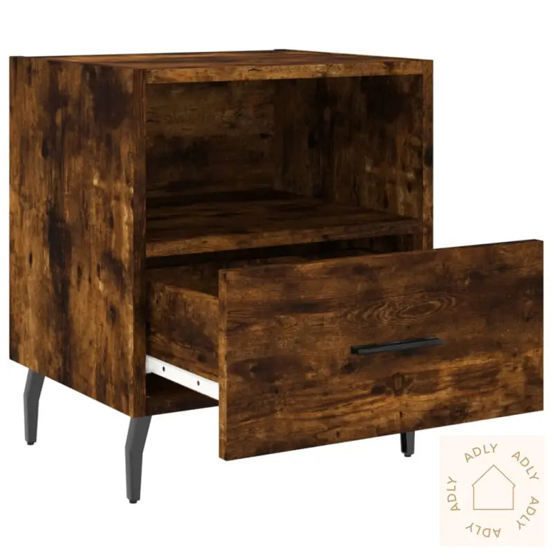 Nattbord Røkt Eik 40X35X47,5 Cm Konstruert Tre