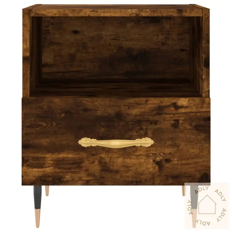 Nattbord 2 Stk Røkt Eik 40X35X47,5 Cm Konstruert Tre