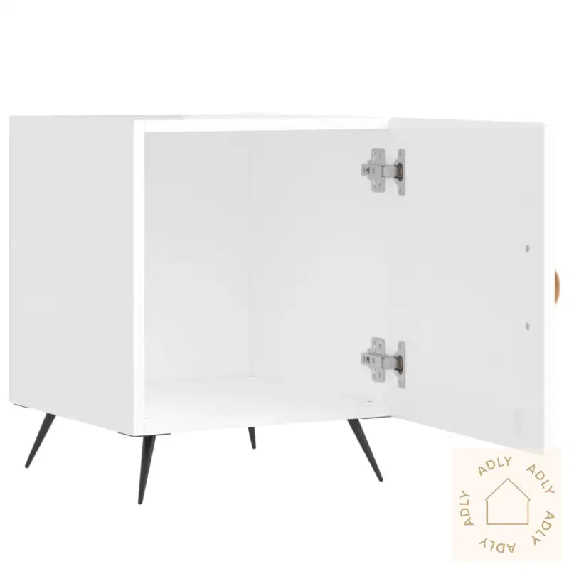 Nattbord 2 Stk Høyglans Hvit 40X40X50 Cm Konstruert Tre