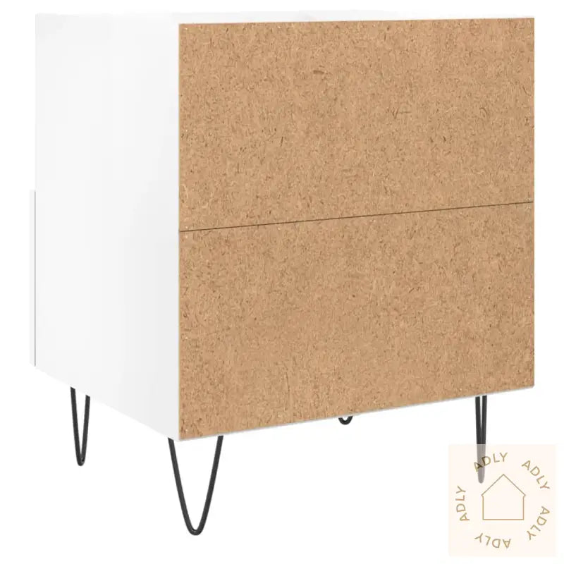 Nattbord Høyglans Hvit 40X35X47,5 Cm Konstruert Tre