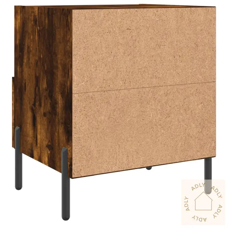 Nattbord 2 Stk Røkt Eik 40X35X47,5 Cm Konstruert Tre