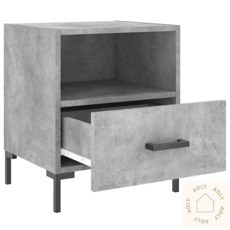 Nattbord 2 Stk Betonggrå 40X35X47,5 Cm Konstruert Tre