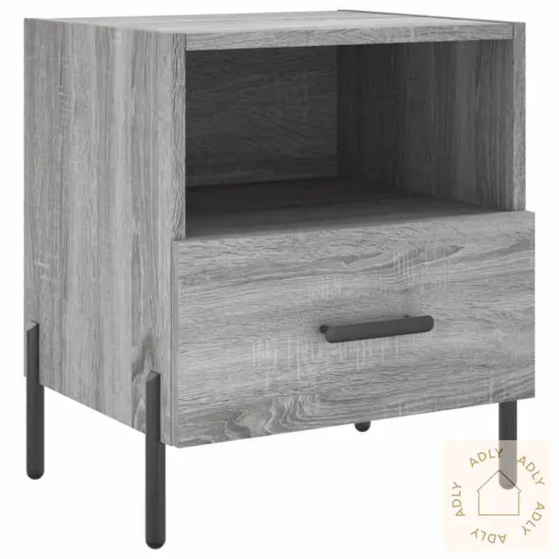 Nattbord 2 Stk Grå Sonoma 40X35X47,5 Cm Konstruert Tre