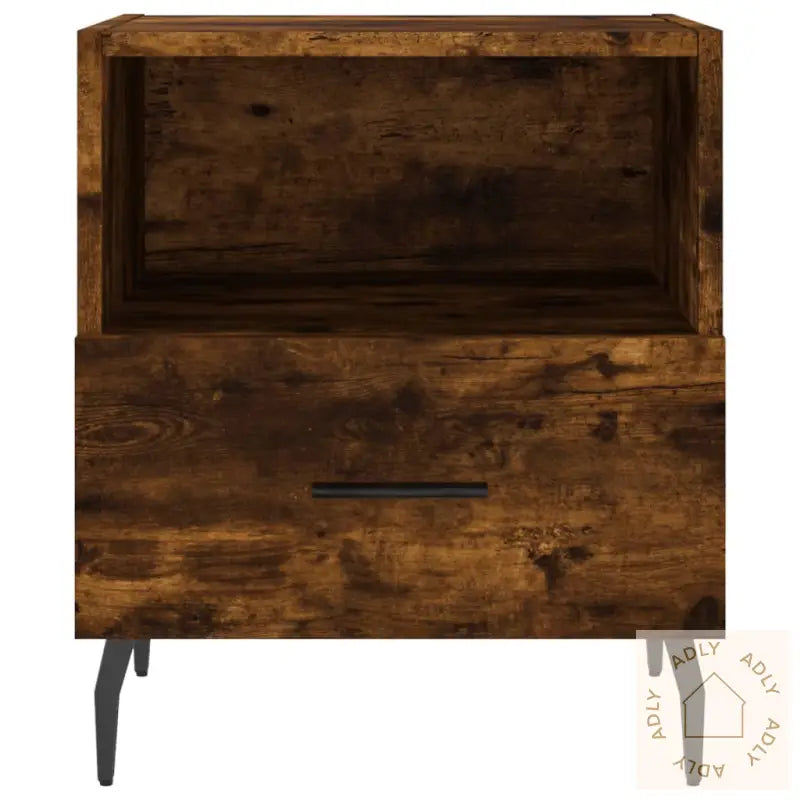 Nattbord 2 Stk Røkt Eik 40X35X47,5 Cm Konstruert Tre