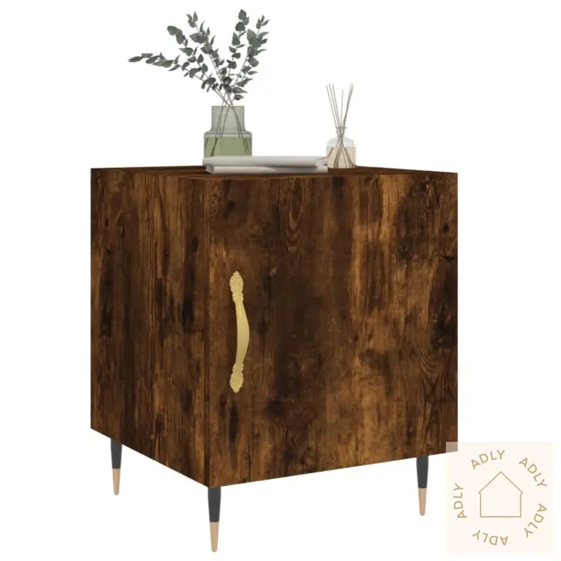 Nattbord 2 Stk Røkt Eik 40X40X50 Cm Konstruert Tre