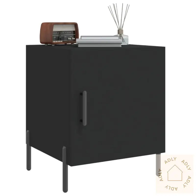 Nattbord 2 Stk Svart 40X40X50 Cm Konstruert Tre