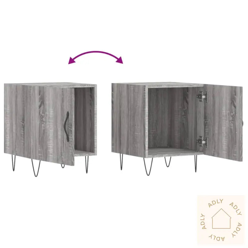 Nattbord Grå Sonoma 40X40X50 Cm Konstruert Tre