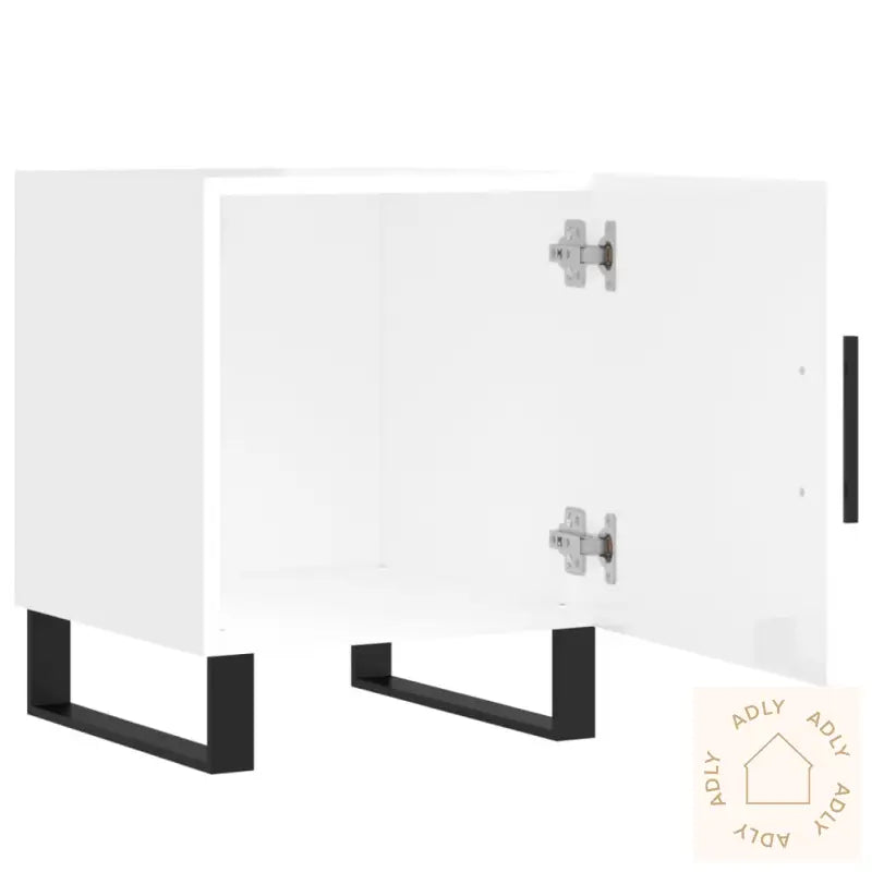 Nattbord 2 Stk Høyglans Hvit 40X40X50 Cm Konstruert Tre