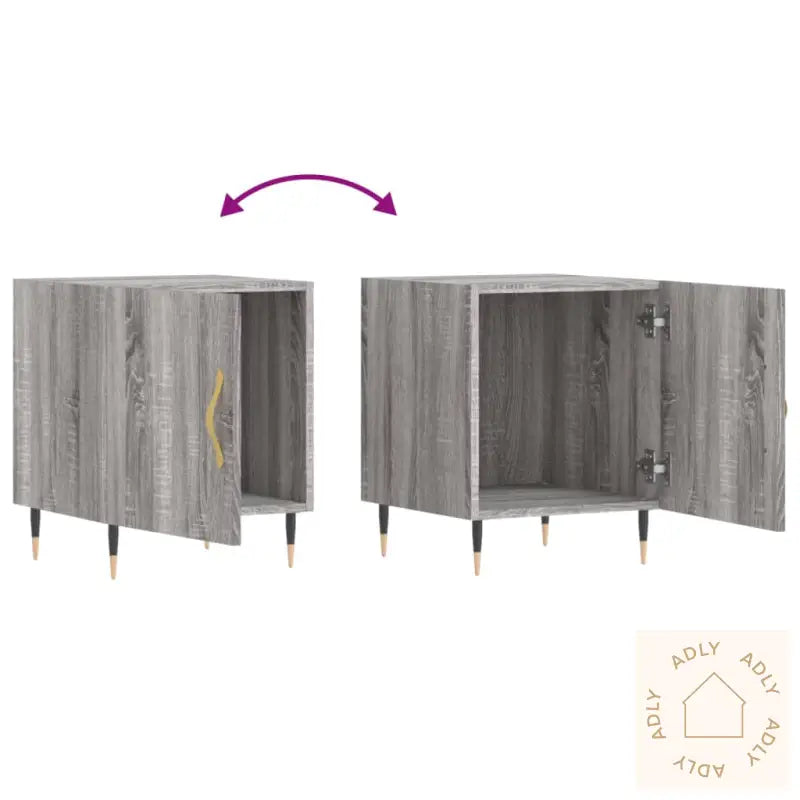 Nattbord Grå Sonoma 40X40X50 Cm Konstruert Tre