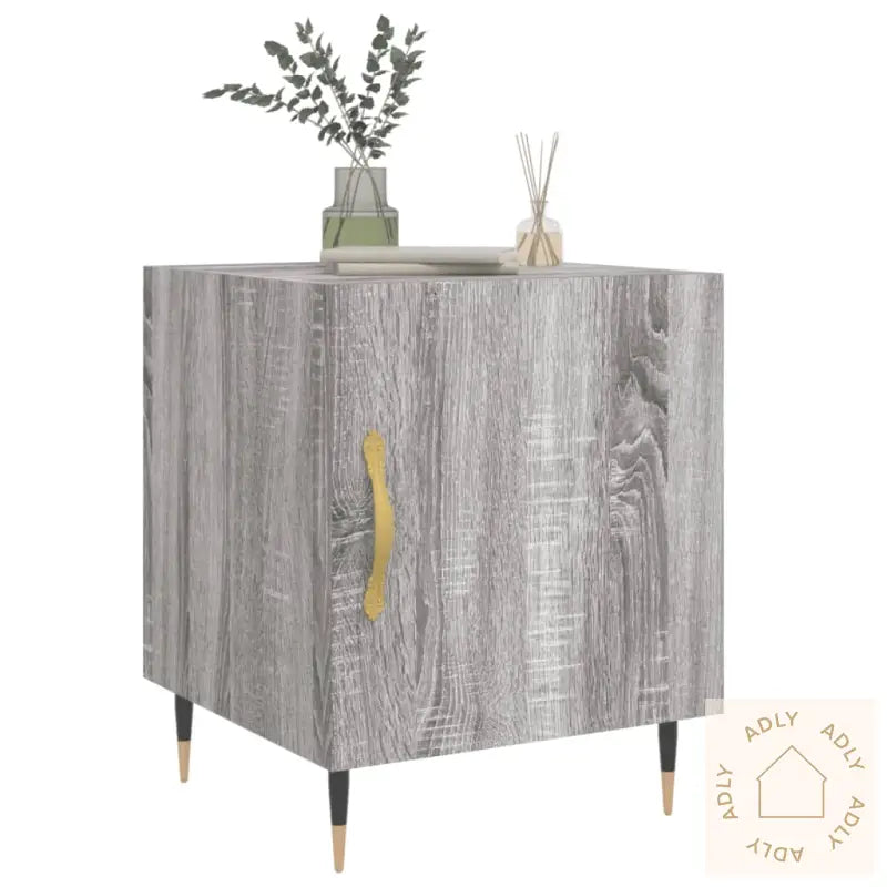 Nattbord 2 Stk Grå Sonoma 40X40X50 Cm Konstruert Tre