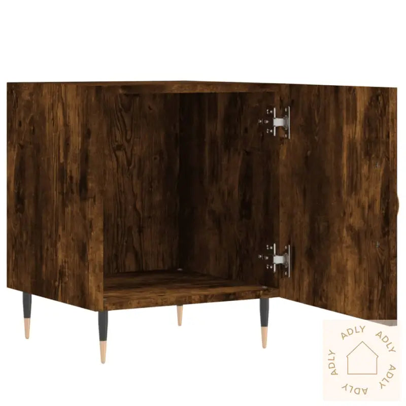 Nattbord 2 Stk Røkt Eik 40X40X50 Cm Konstruert Tre