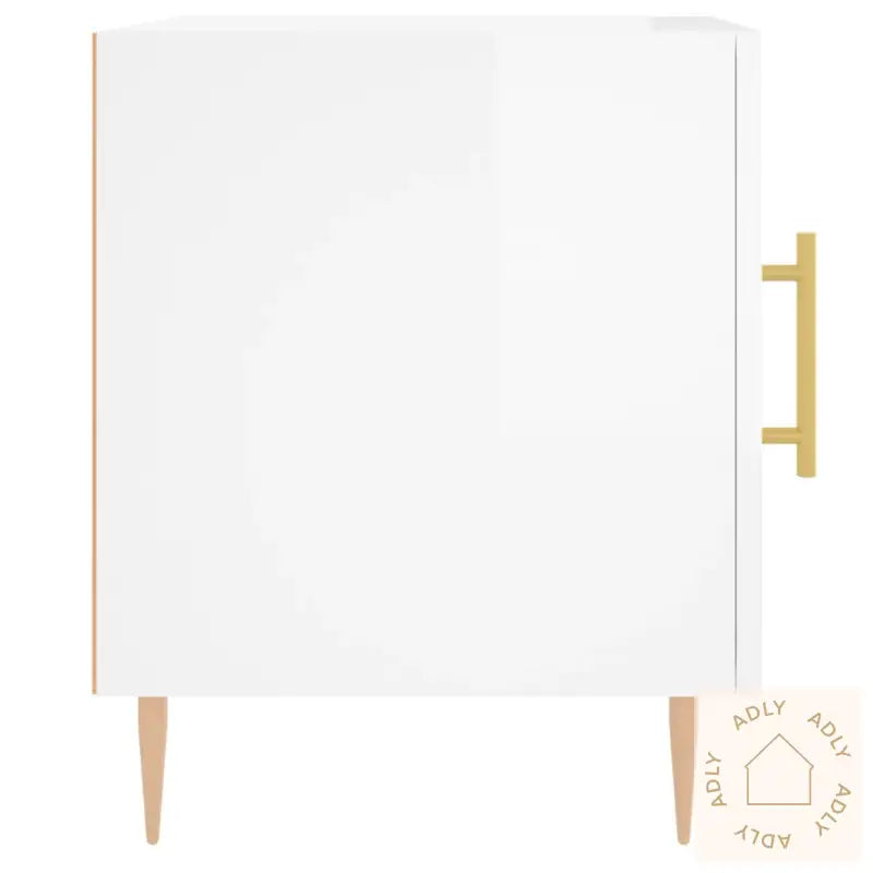 Nattbord 2 Stk Høyglans Hvit 40X40X50 Cm Konstruert Tre