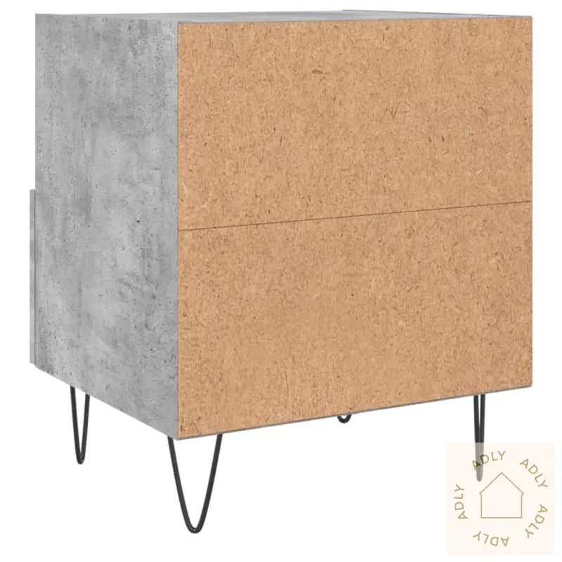 Nattbord 2 Stk Betonggrå 40X35X47,5 Cm Konstruert Tre