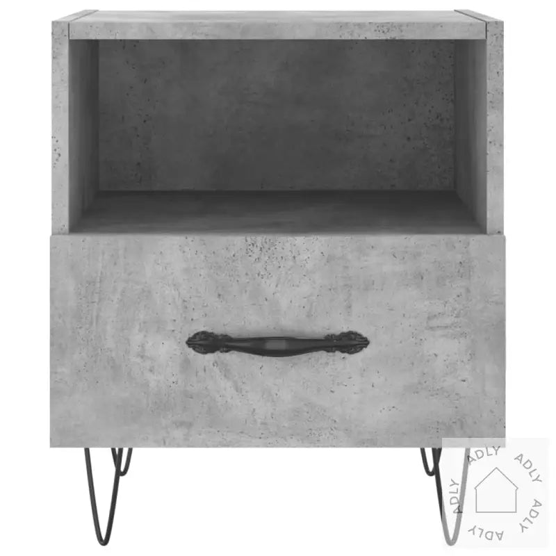 Nattbord 2 Stk Betonggrå 40X35X47,5 Cm Konstruert Tre