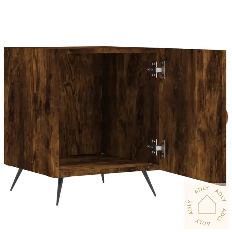 Nattbord 2 Stk Røkt Eik 40X40X50 Cm Konstruert Tre