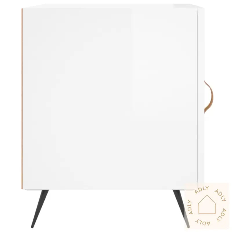 Nattbord 2 Stk Høyglans Hvit 40X40X50 Cm Konstruert Tre