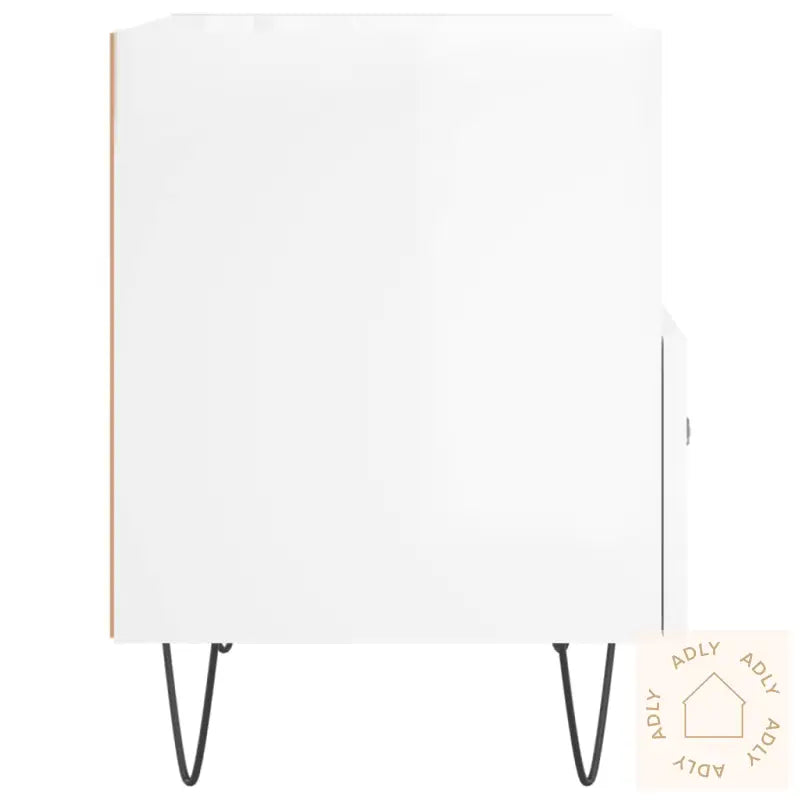 Nattbord Høyglans Hvit 40X35X47,5 Cm Konstruert Tre