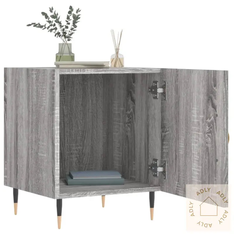 Nattbord Grå Sonoma 40X40X50 Cm Konstruert Tre