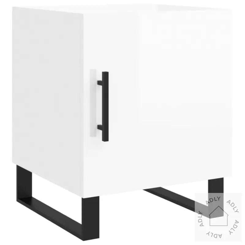 Nattbord 2 Stk Høyglans Hvit 40X40X50 Cm Konstruert Tre