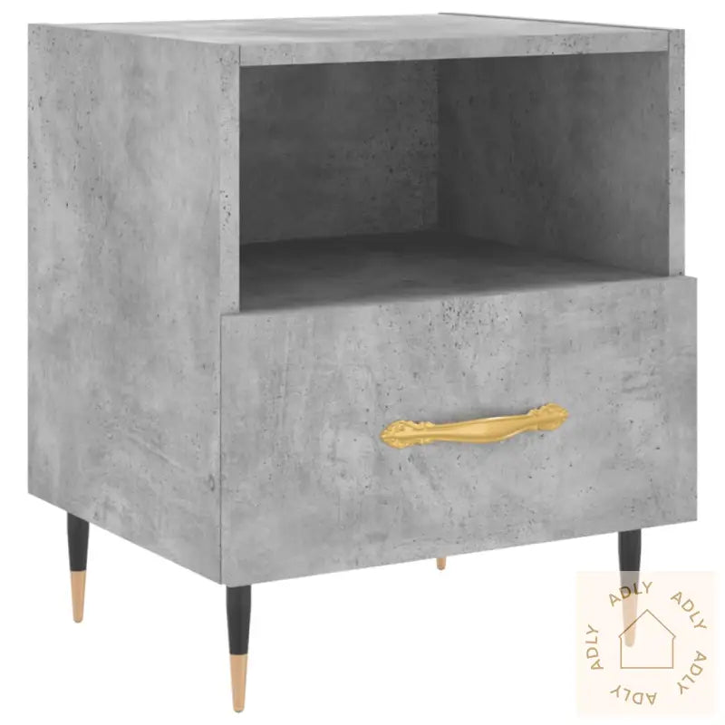 Nattbord 2 Stk Betonggrå 40X35X47,5 Cm Konstruert Tre