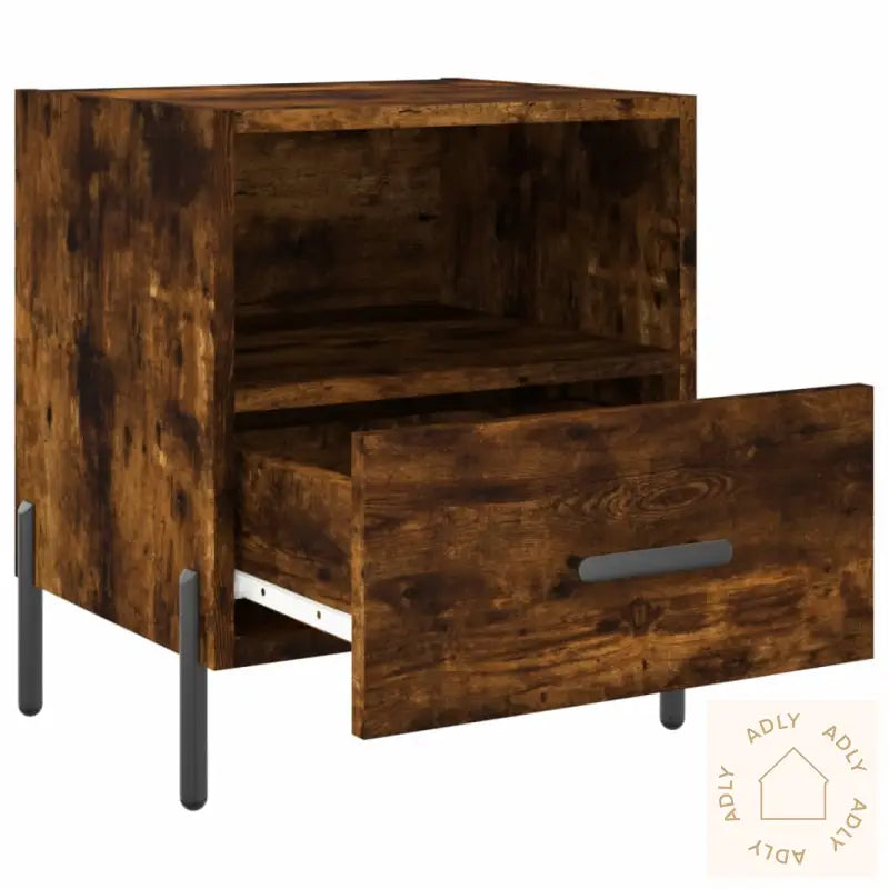 Nattbord 2 Stk Røkt Eik 40X35X47,5 Cm Konstruert Tre