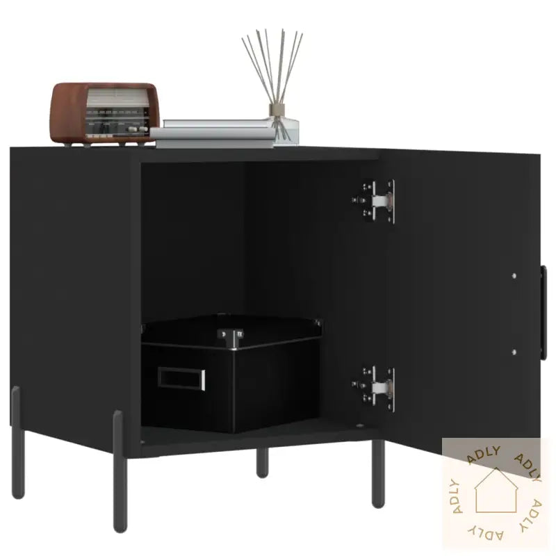 Nattbord 2 Stk Svart 40X40X50 Cm Konstruert Tre