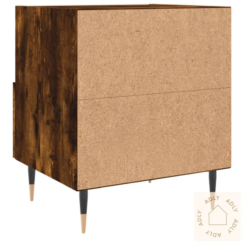 Nattbord 2 Stk Røkt Eik 40X35X47,5 Cm Konstruert Tre