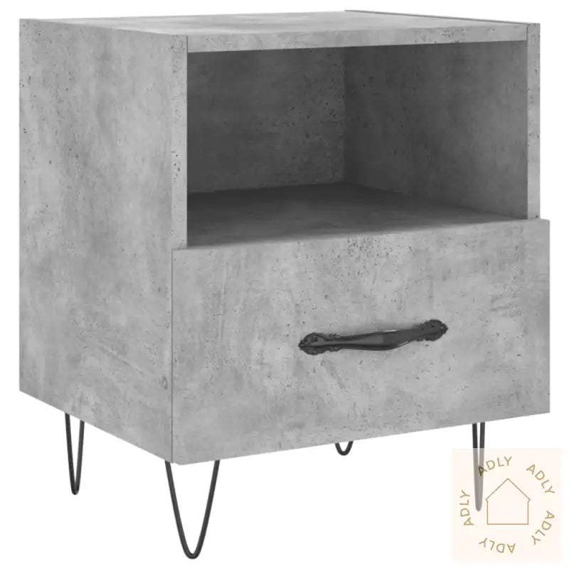 Nattbord 2 Stk Betonggrå 40X35X47,5 Cm Konstruert Tre