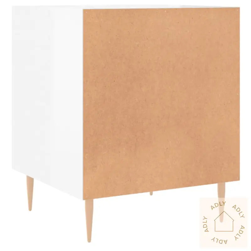 Nattbord 2 Stk Høyglans Hvit 40X40X50 Cm Konstruert Tre