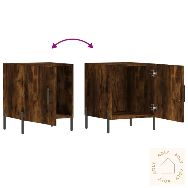 Nattbord Røkt Eik 40X40X50 Cm Konstruert Tre