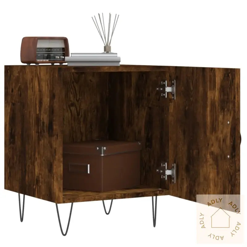 Nattbord Røkt Eik 40X40X50 Cm Konstruert Tre