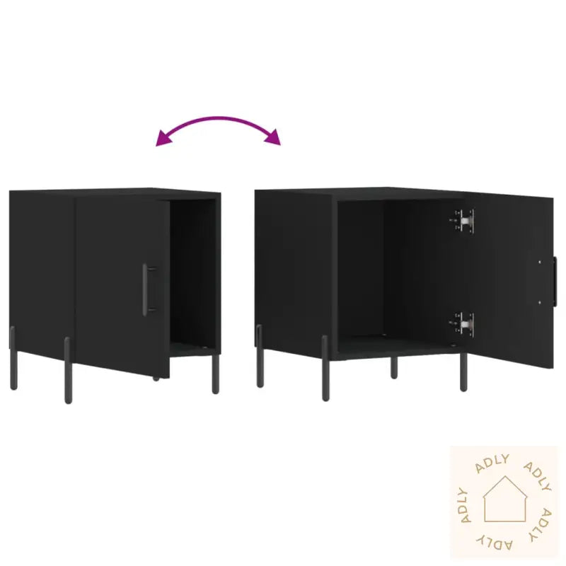 Nattbord 2 Stk Svart 40X40X50 Cm Konstruert Tre
