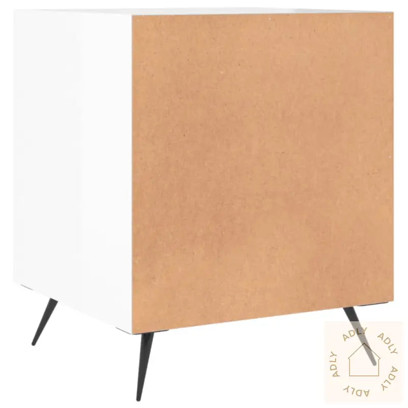 Nattbord Høyglans Hvit 40X40X50 Cm Konstruert Tre