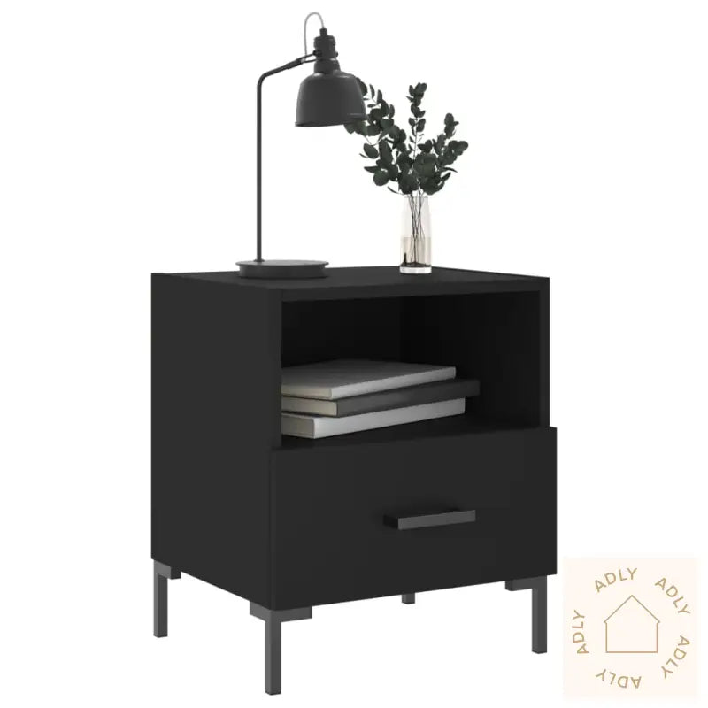 Nattbord 2 Stk Svart 40X35X47,5 Cm Konstruert Tre