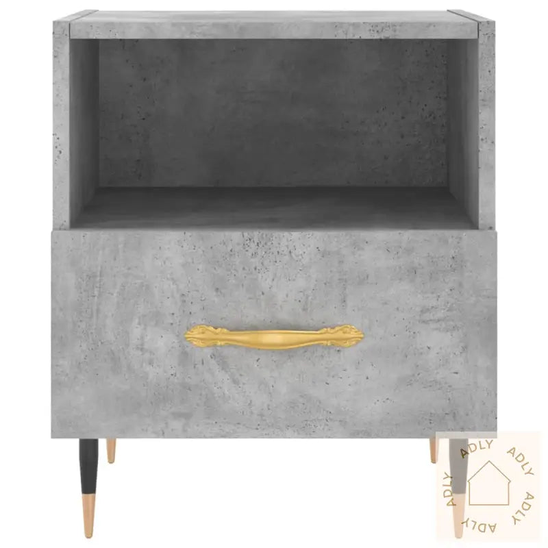 Nattbord 2 Stk Betonggrå 40X35X47,5 Cm Konstruert Tre