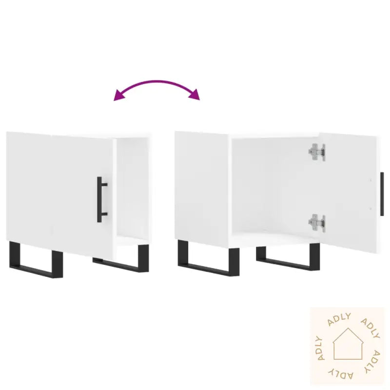 Nattbord 2 Stk Hvit 40X40X50 Cm Konstruert Tre